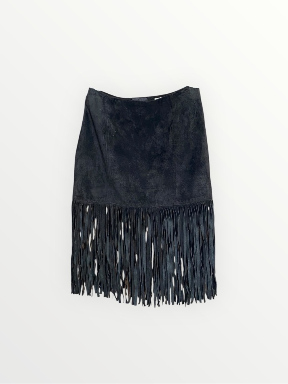 H&M Trend Dark Brown Suede Mini Tassel Skirt Size 2